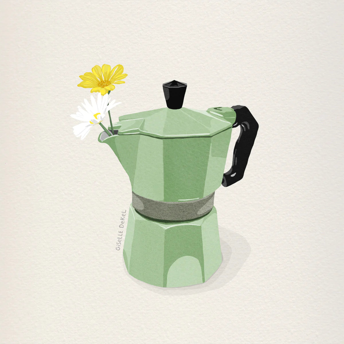 הדפס -"קנקן קפה לפרח"